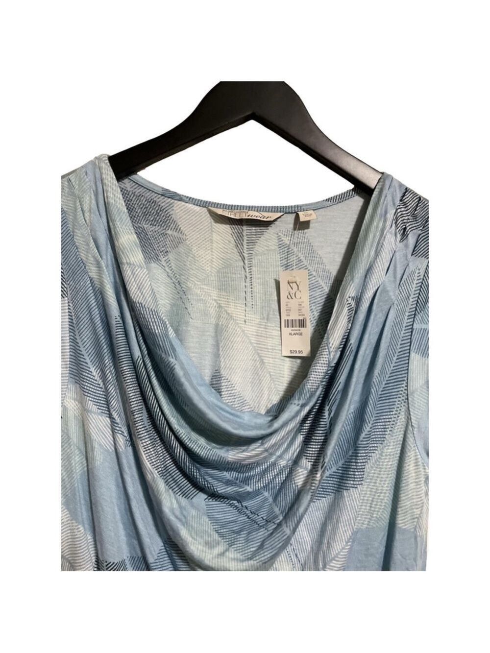 New York & Company Blue Leaf Print Dress XL - Picture 2 of 5